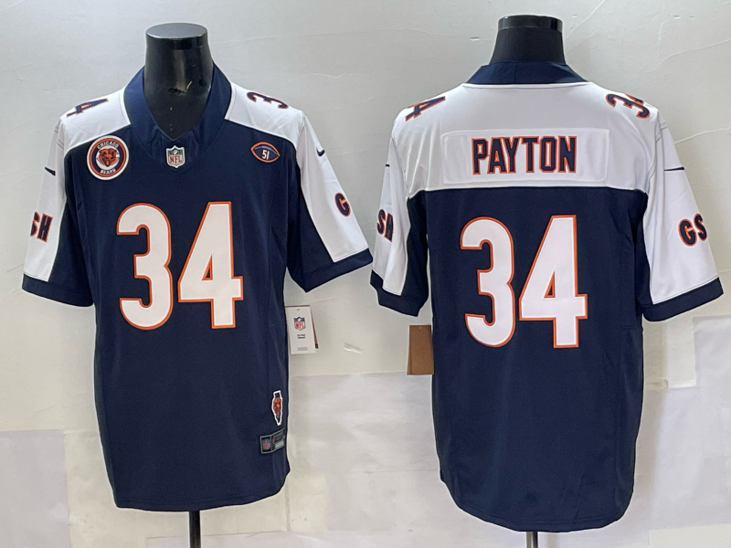 Men 2025 Chicago Bears #34 Payton blue Nike Limited NFL Jersey style 002